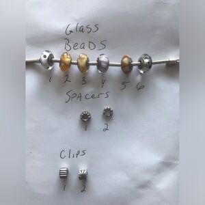 Colorful Glass Beads and Silver Spacers sold separately